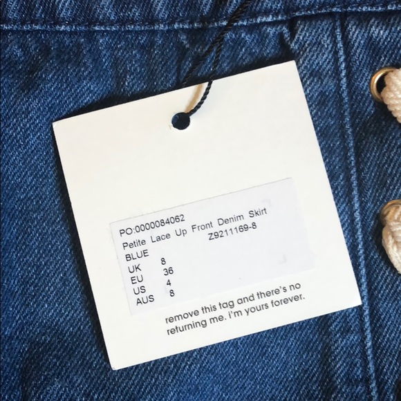 Missguided Petite Blue Lace Front Denim Skirt - Picture 3 of 6